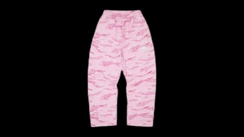 Corteiz Island Puff Print Open Hem Sweatpant Pink Tiger Camo