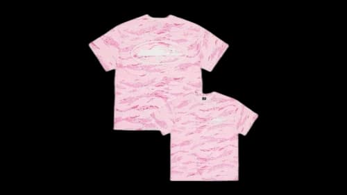 Corteiz Island Puff Print Tee Pink Tiger Camo