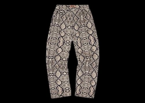 Corteiz Snakeskin Denim Workwear Pant Black/Beige