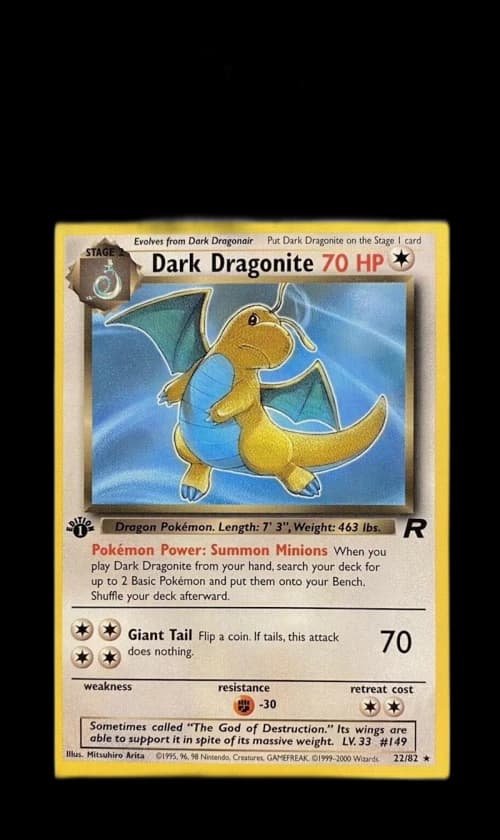 Dark Dragonite 2000 Pokemon TCG Rocket 1st Edition #22 (PSA or BGS Graded)
