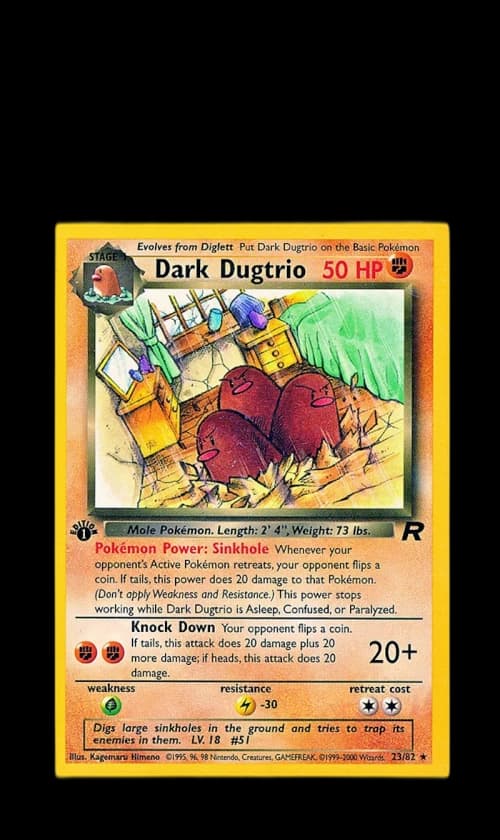 Dark Dugtrio 2000 Pokemon TCG Team Rocket 1st Edition #23/82 (PSA or BGS Graded)