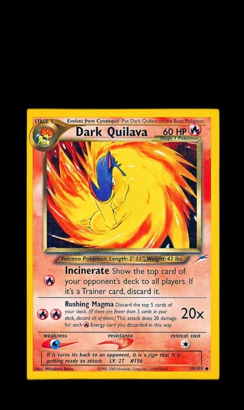 Dark Quilava 2002 Pokemon TCG Neo Destiny #39/105 (PSA or BGS Graded)