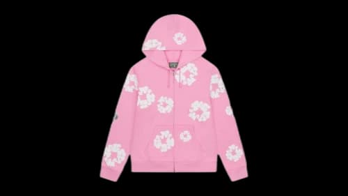 Denim Tears Cotton Wreath Zip Hoodie Pink