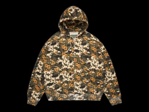Denim Tears Libertas Floral Print Zip Hoodie Multicolor