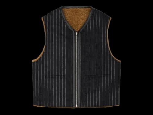 Denim Tears Reversible Pinstripe Shearling Vest Multicolor