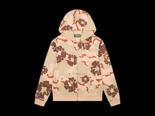 Denim Tears The Cotton Wreath Zip Sweatshirt Tan Camo