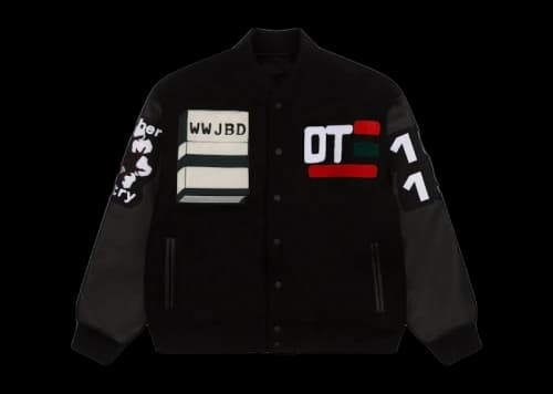 Denim Tears x CPFM Cactus Tears Varsity Jacket Black