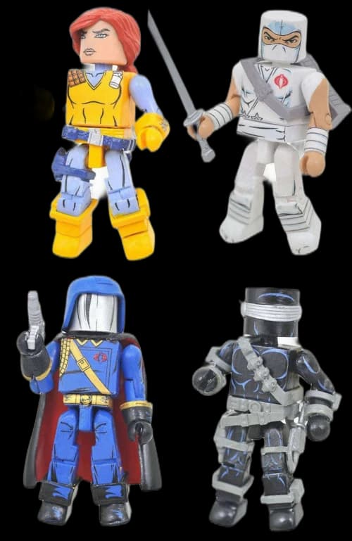 Diamond Select Toys GI Joe Minimates Scarlet, Storm Shadow, Cobra Commander & Snake Eyes FCBD 2021 Mini Figure (4-Pack)