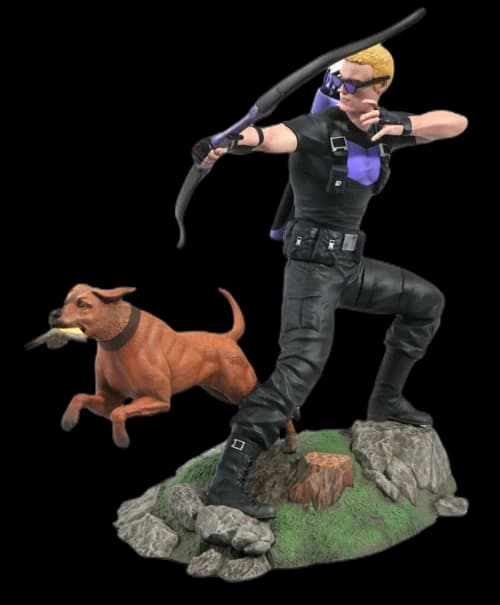 Diamond Select Toys Marvel Gallery Hawkeye & Pizza Dog PVC Figure Statue