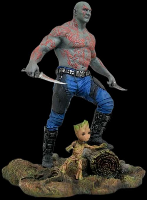 Diamond Select Toys Marvel Guardians of the Galaxy Vol. 2 Drax & Baby Groot PVC Figure