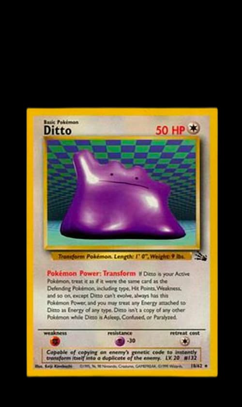 Ditto-Holo 1999 Pokemon TCG Fossil #3/62 (PSA or BGS Graded)