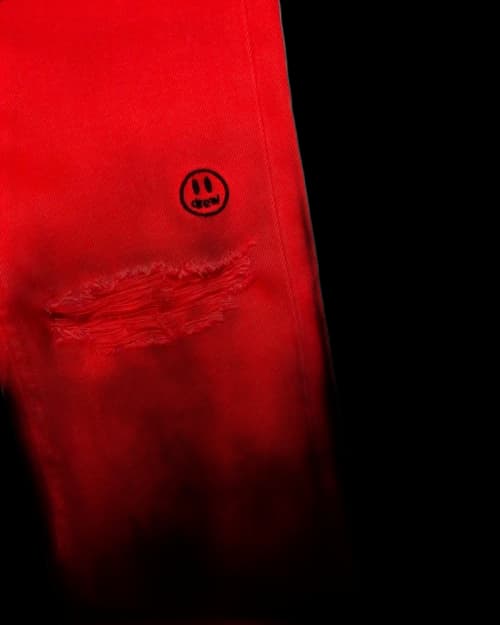 drew house distressed drew tapered jean washed red