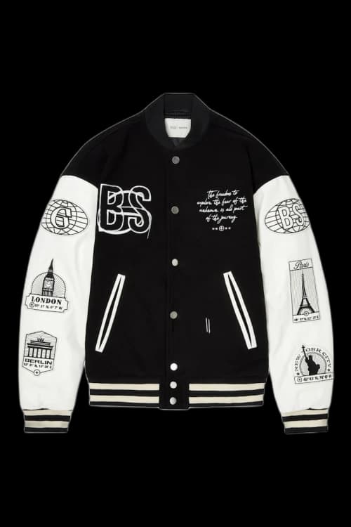 DropX™ Exclusive: London Pop-Up GAFFER x Beautiful Struggles Varsity Jacket Black
