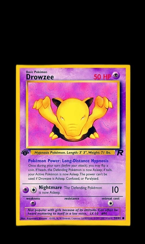 Drowzee 2000 Pokemon TCG Team Rocket 1st Edition #54/82 (PSA or BGS Graded)