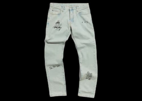 END. x Off-White Bandit Slim Jeans Light Blue/Black