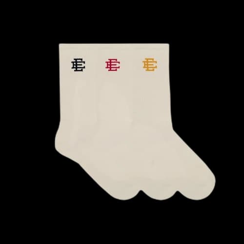 Eric Emanuel EE Beige Socks Yellow/Pink/Navy