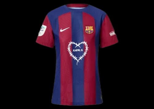 FC Barcelona x Karol G Women's Home 23/24 Players Edition Jersey Blue/Scarlet