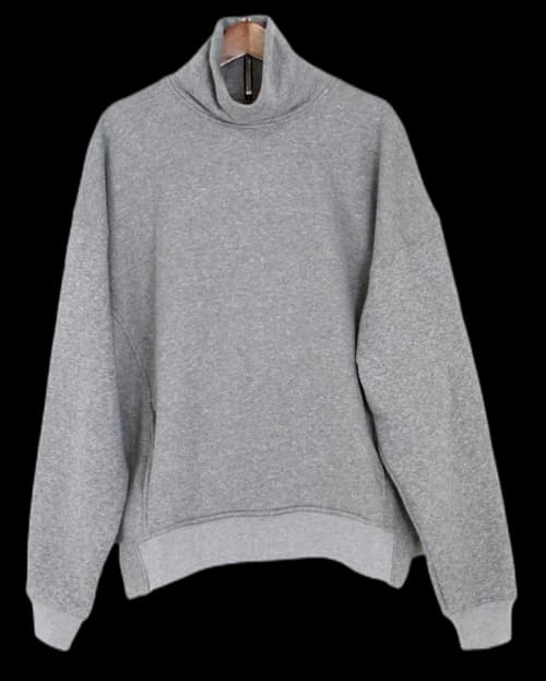 FEAR OF GOD Back Zip Mockneck Sweatshirt Heather Grey