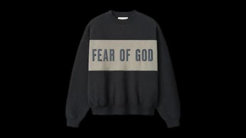 Fear of God Cropped Relaxed Panelled Sweatshirt Iron Grey Heather/Seal Heather