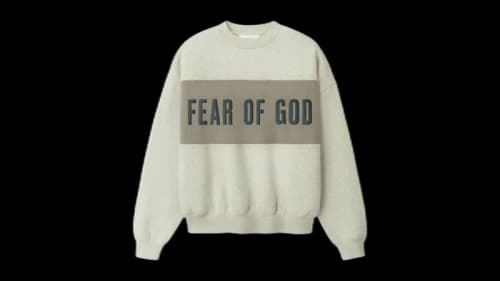 Fear of God Cropped Relaxed Panelled Sweatshirt Vanilla Heather/Seal