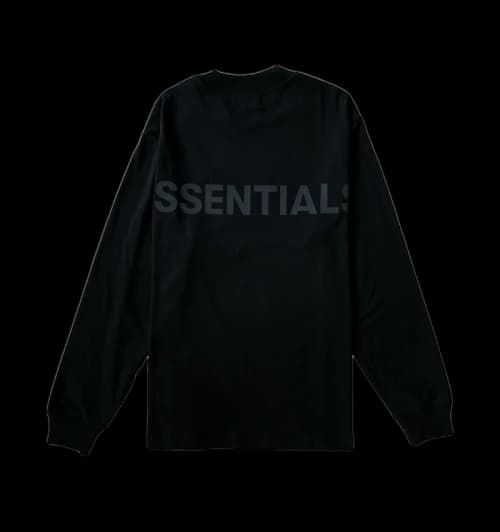 Fear of God Essentials Logo Boxy Long Sleeve T-Shirt Black/Black