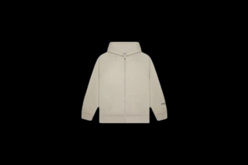 Fear of God Essentials 3D Silicon Applique Full Zip Up Hoodie String