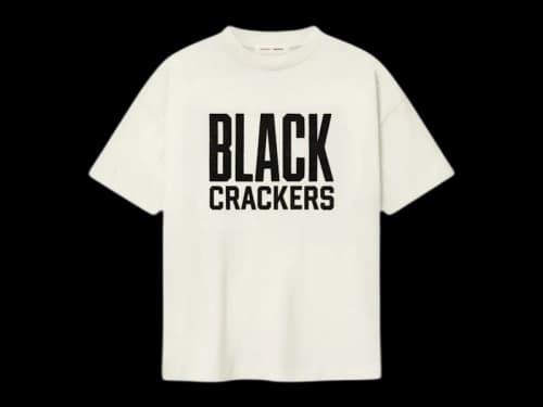 Fear of God Essentials Black Crackers Tee Cream White