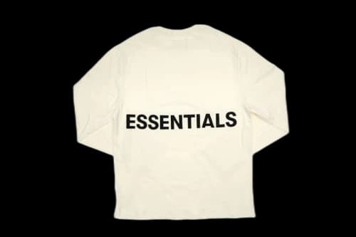 Fear of God Essentials Boxy Graphic Long Sleeve T-shirt Cream