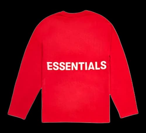 Fear of God Essentials Boxy Graphic Long Sleeve T-Shirt Red
