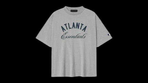 Fear of God Essentials Braves 90's Tee Concrete Heather