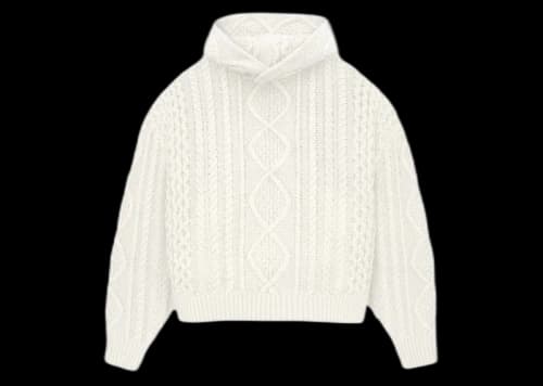 Fear of God Essentials Cable Knit Hoodie Cloud Dancer