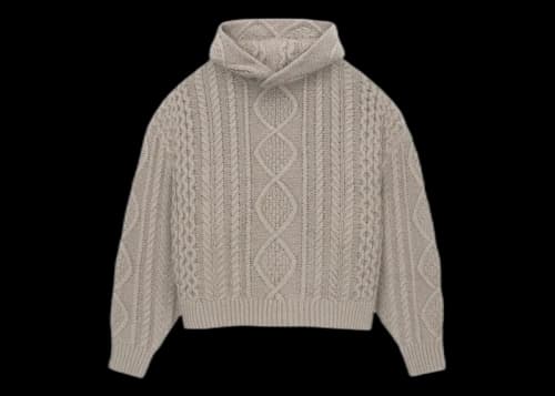 Fear of God Essentials Cable Knit Hoodie Core Heather