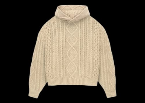 Fear of God Essentials Cable Knit Hoodie Gold Heather