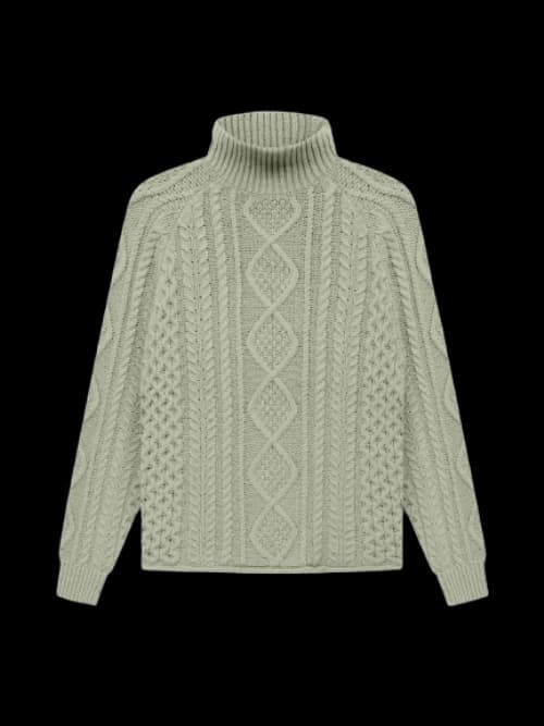 Fear of God Essentials Cable Knit Turtleneck Seafoam