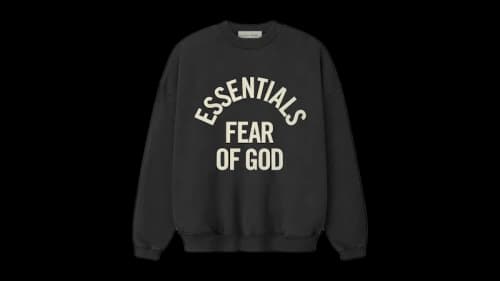 Fear of God Essentials Campus 90's Crewneck Sweatshirt Faded Black