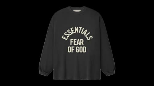 Fear of God Essentials Campus 90's Long Sleeve Tee Faded Black