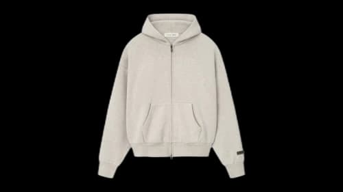 Fear of God Essentials Classic Full Zip Hoodie Heather Stone