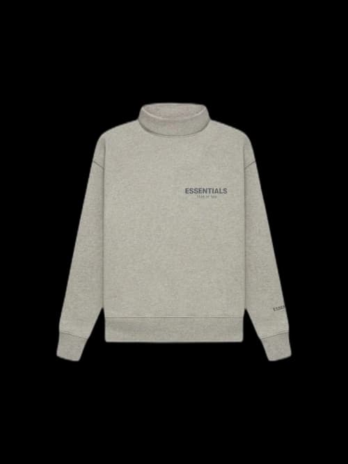 Fear of God Essentials Core Collection Kids Pullover Mockneck Dark Heather Oatmeal