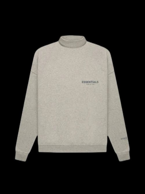 Fear of God Essentials Core Collection Pullover Mockneck Dark Heather Oatmeal