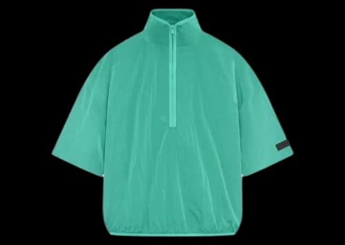 Fear of God Essentials Crinkle Nylon Halfzip SS Shirt Mint Leaf