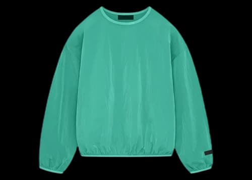 Fear of God Essentials Crinkle Nylon Pullover Crewneck Mint Leaf