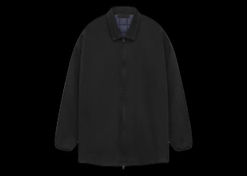Fear of God Essentials Denim Filled Shirt Jacket Overdye Black Denim