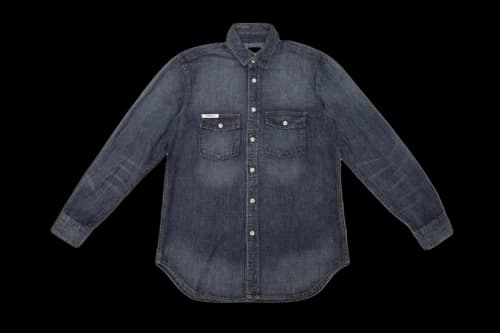 Fear of God Essentials Denim Long Sleeve Button Up Shirt Indigo