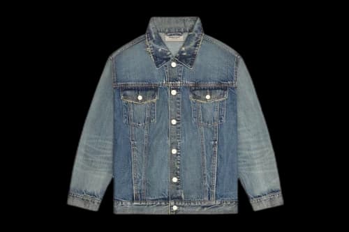 Fear of God Essentials Denim Trucker Jacket Distressed Indigo