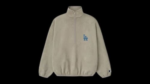 Fear of God Essentials Dodgers Suede Fleece Modern Half Zip Top Seal