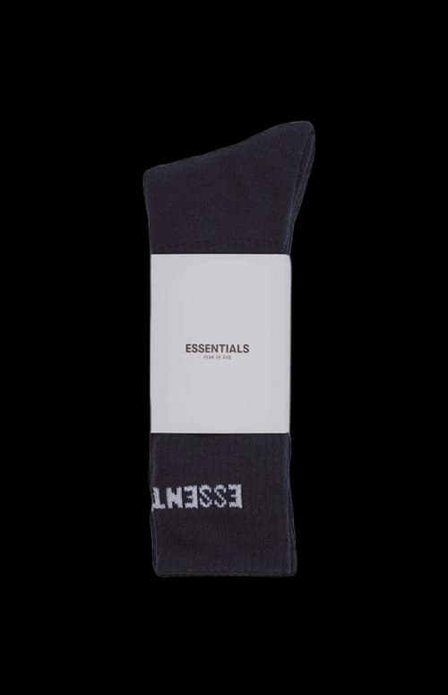 Fear of God Essentials Front Logo Crew Socks Black