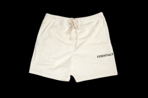 Fear of God Essentials Graphic Mesh Drawstring Shorts Cream