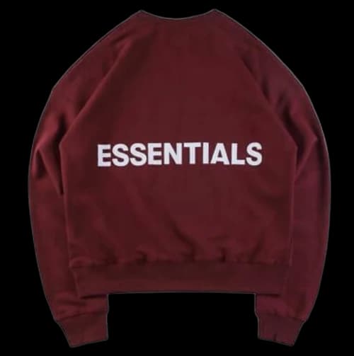 Fear of God Essentials Graphic Pullover Crew Neck Sweatshirt Burgundy