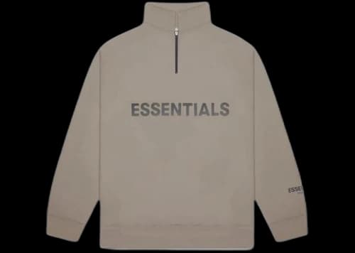 Fear of God Essentials Half Zip Pullover Sweater Cement