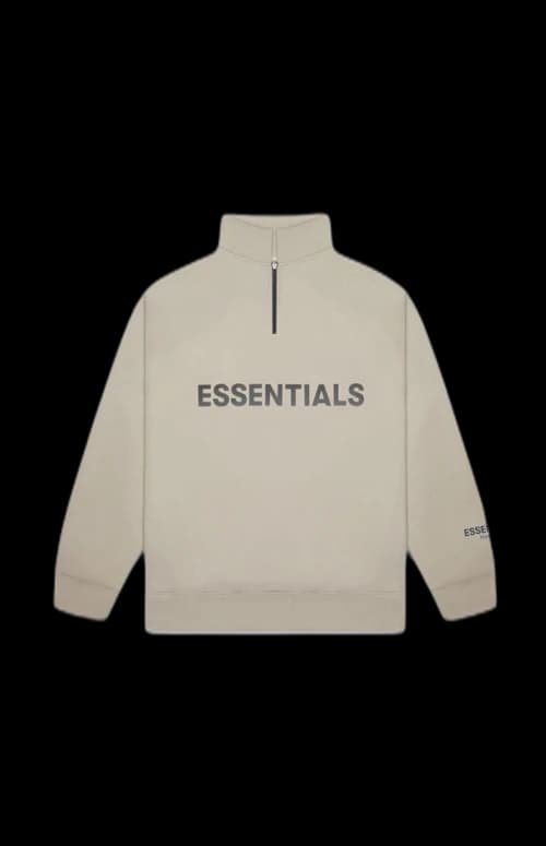 Fear of God Essentials Half Zip Pullover Sweater Olive/Khaki